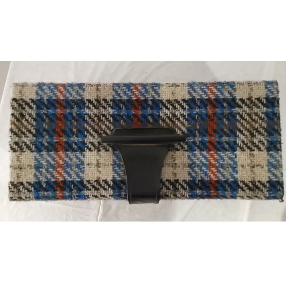 Vintage 1973 Groovy Black & Blue Plaid Tartan 8x17" 8-Track Tape Cassette Case - Picture 5 of 12